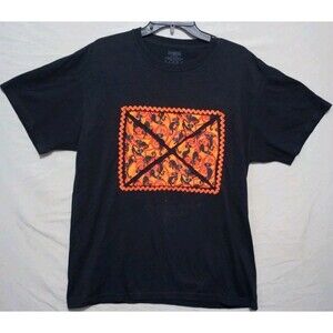 Vintage Jerzees Y2K Halloween Scaredy Cat Shirt Men’s L Black & Orange Graphic